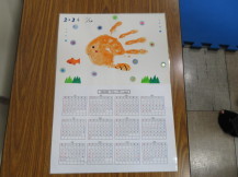 完成した手形カレンダーの作品